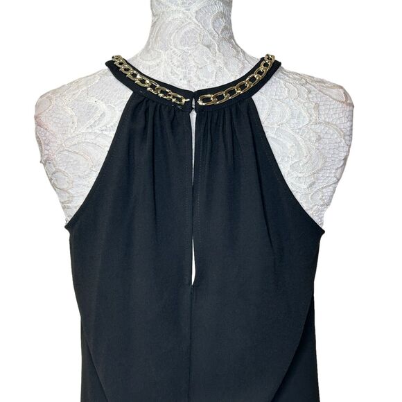 Calvin Klein Sleeveless Gold Neck Chain Halter Cocktail A-Line Dress Women's 6 - Picture 5 of 8